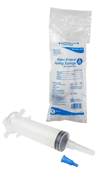 Buy Dynarex Piston Enteral Feeding Syringe, Pole Bag, 60cc, Non-Sterile, 30/cs  online at Mountainside Medical Equipment