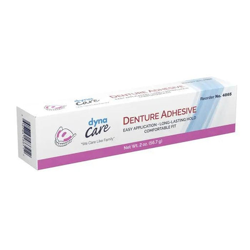 Denture Adhesive Cream 2 oz tube ensures secure fit for dentures, enhancing oral comfort and confidence.
