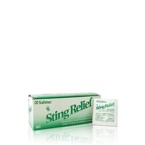Buy Safetec Sting Relief Mini Premoistened Wipes 150/box  online at Mountainside Medical Equipment