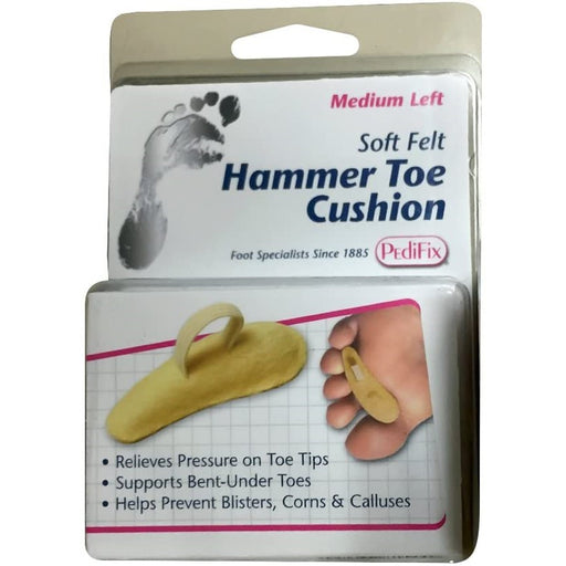 Cardinal Health PediFix FELTastic Soft Felt Hammer Toe Cushion, Medium Left | Mountainside Medical Equipment 1-888-687-4334 to Buy