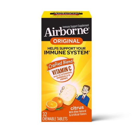 Cardinal Health Airborne Original Immune Support Citrus Flavor Chewable Tablets, 32 ct | Buy at Mountainside Medical Equipment 1-888-687-4334