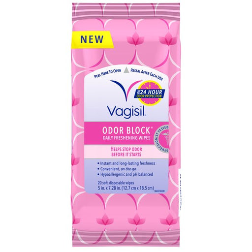 Buy Cardinal Health Vagisil Odor Block Daily Freshening Wipes, 20 Wipes  online at Mountainside Medical Equipment
