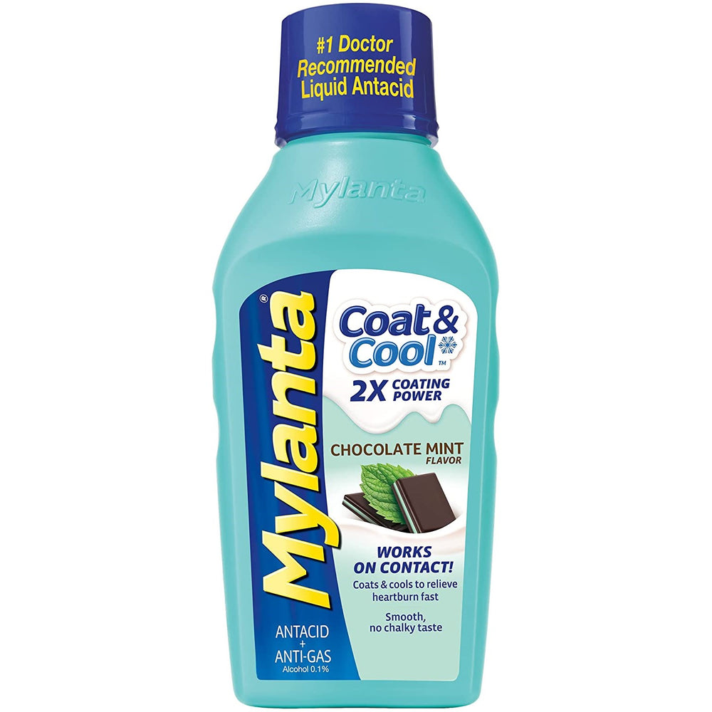 Buy Cardinal Health Mylanta Coat & Cool Liquid Antacid + Anti-Gas Chocolate Mint Flavor, 12 oz.  online at Mountainside Medical Equipment