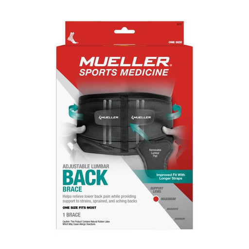 Buy Mueller Sport Medicine Mueller® Lumbar Back Brace with Removable Pad, Fits 28"-50" Waist  online at Mountainside Medical Equipment