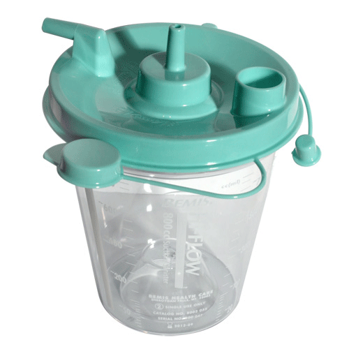 Suction Canisters | Hi Flow Suction Canister 800cc with Hydrophobic Filter, Leak-free Seal