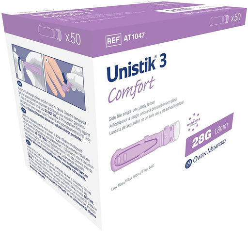 Buy Cardinal Health Unistik 3 Comfort Safety Lancets 28G x 1.8mm, 50 count  online at Mountainside Medical Equipment