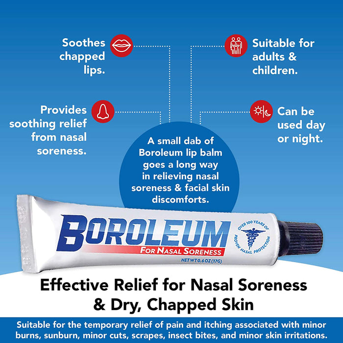 Buy Reliable Labrotories Boroleum Ointment for Dry Nasal Soreness and Chapped Lips  online at Mountainside Medical Equipment