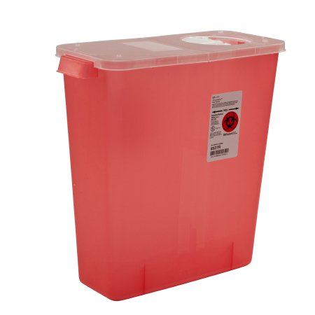 Buy Cardinal Health SharpSafety™ Sharps Container, Rotor/Hinged Lid, Transparent Red, 3 Gallon, 10/cs  online at Mountainside Medical Equipment
