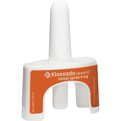 Image of Kloxxado Naloxone Nasal Spray 8 mg, critical for opioid overdose reversal and essential in emergency medical kits.