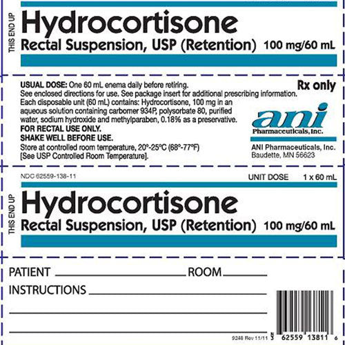 Colocort Ani Rectal Suspension Retention Enemas (Pack of 7 Bottles x 60 mL ...
