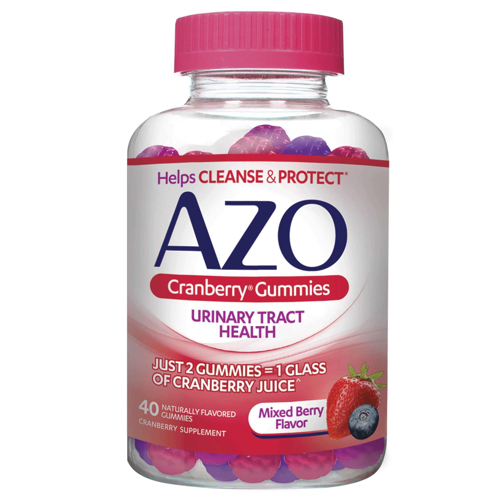 AZO Urinary Tract Health Gummies, Mixed Berry Flavor 40 ct
