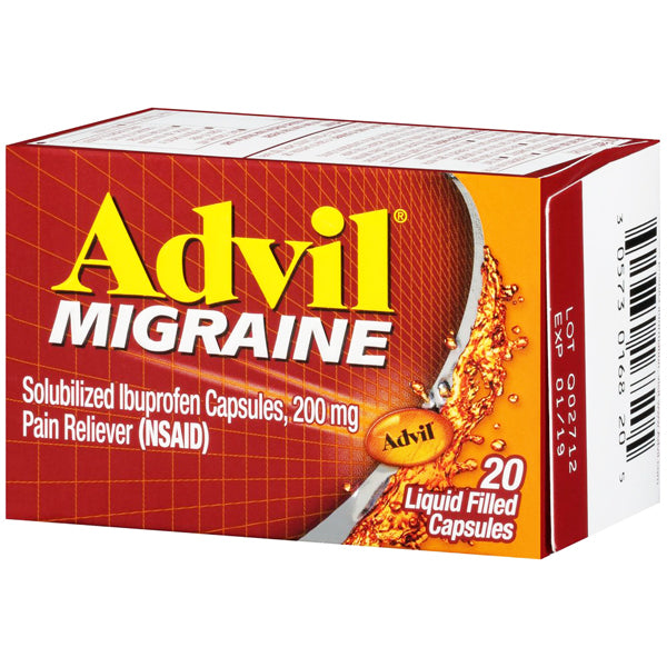 Advil Migraine Liquid-Gel Caps. 200mg (20 Count) — Mountainside