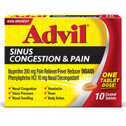 Advil Sinus Congestion and Pain Relief Medicine