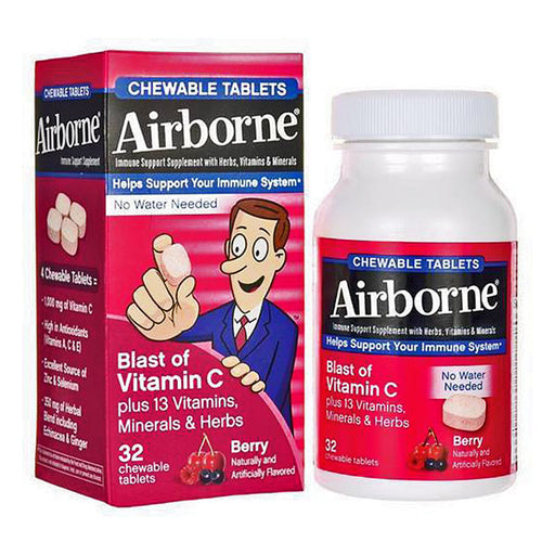 Immune System Support | Airborne Immune Support Chewable Tablets Berry 32 Count