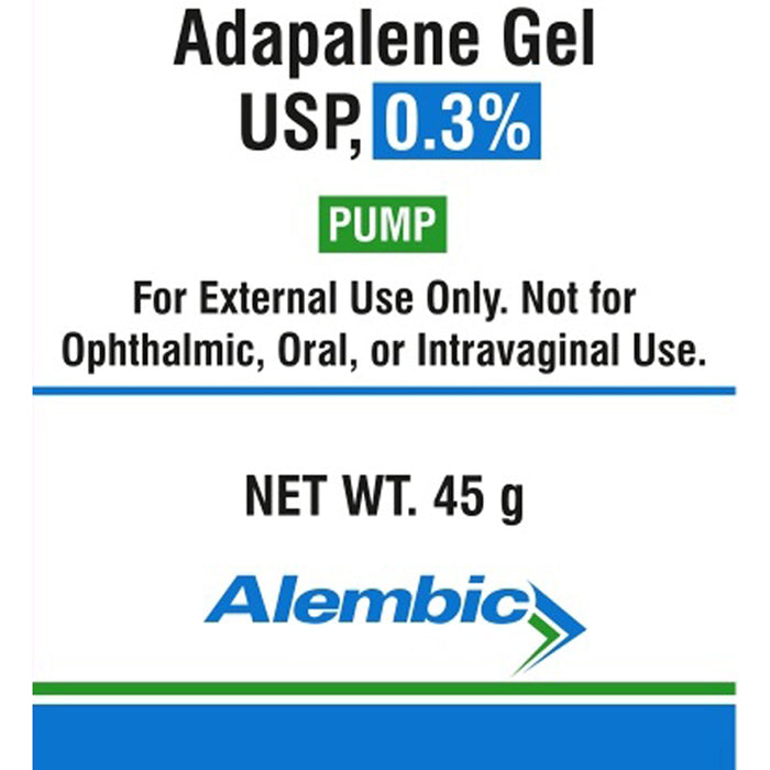 Buy Alembic Pharmaceuticals Alembic Adapalene 0.3% Gel Pump, 45 Gram (Generic Differin)  (Rx)  online at Mountainside Medical Equipment
