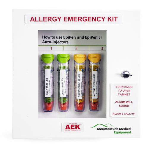 Illinois Supply Company Allergy Emergency Empty Epinephrine Cabinet, Lunchroom/Corridor, Non-Locking with 3D Sign & Door Alarm | Mountainside Medical Equipment 1-888-687-4334 to Buy