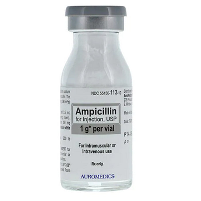 Ampicillin Sodium for Injection 1 Gram 10 mL Powder Vial (Rx