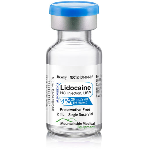 Buy Eugia US Lidocaine HCl for Injection 1%, 20 mg/2 mL Single Dose Vials 10 per pack (Rx)  online at Mountainside Medical Equipment