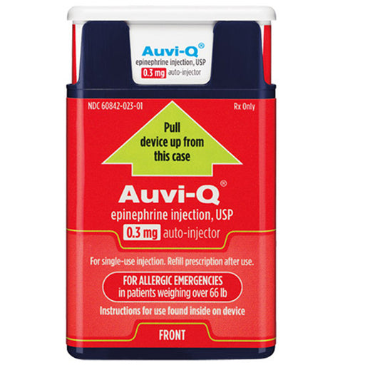 Kaleo Inc. Auvi-Q Epinephrine Adult Auto-Injector Device 0.3 mg (2-Pack) | Mountainside Medical Equipment 1-888-687-4334 to Buy