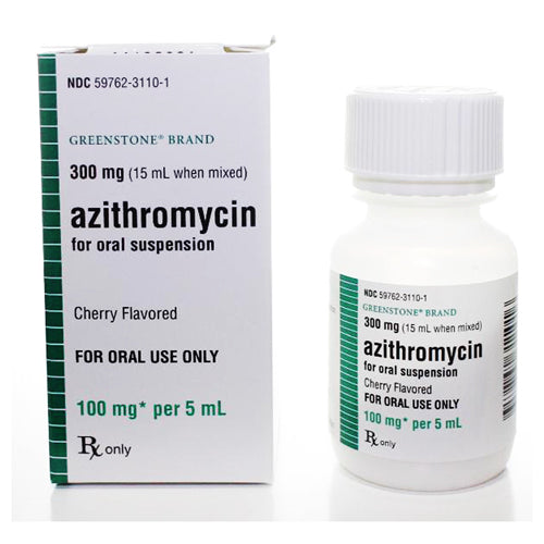 Antibiotic | Azithromycin Oral Suspension Solution 100mg, Cherry Flavor by Greenstone