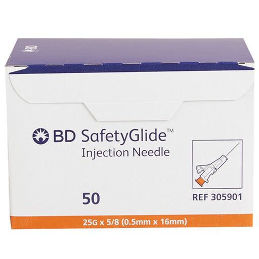 Buy BD BD 305901 SafetyGlide Hypodermic Needles 25G x 5/8", 50/box  online at Mountainside Medical Equipment