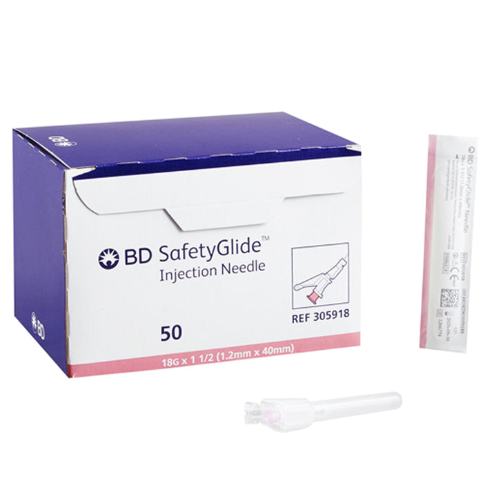 Buy BD BD 305918 SafetyGlide Hypodermic Needles 18 gauge x 1.5", 50/box  online at Mountainside Medical Equipment