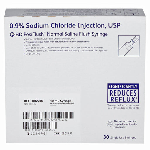PosiFlush BD Saline Flush Syringes IV Flush Solution Sodium Chloride 0.9% Injection