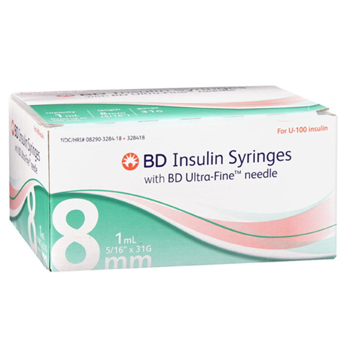 Buy BD BD 328418 Insulin Syringes 1 mL with Ultra-Fine Needle 8mm x 31G, 100/box  online at Mountainside Medical Equipment