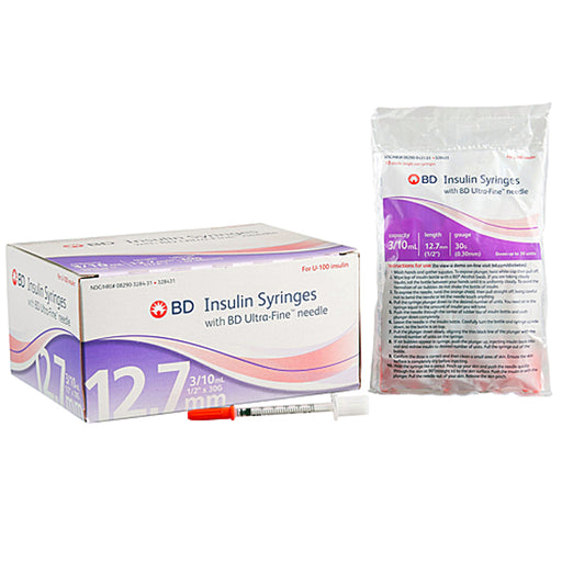  Insulin Syringes 0.3 mL with Ultra-Fine 30g x 12.7mm Needle