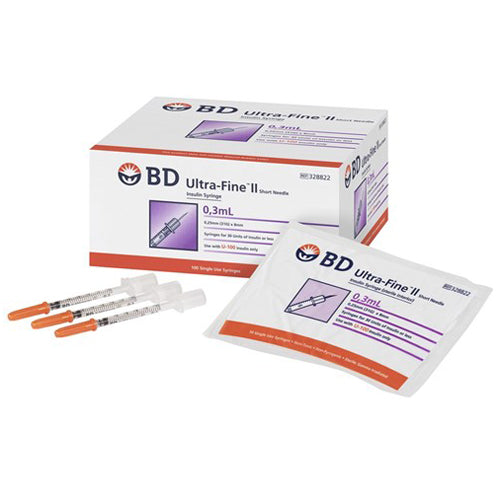 BD BD 328822 Insulin Syringes 0.3 mL with Ultra-Fine Needle 8mm x 31 G, 100/box | Mountainside Medical Equipment 1-888-687-4334 to Buy