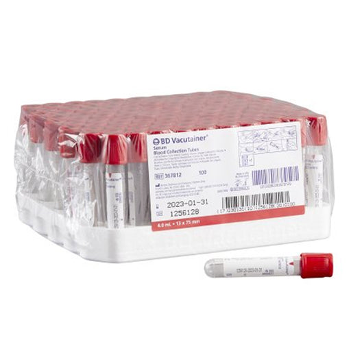 BD BD 367812 BD Vacutainer Plus Blood Collection Tubes, Serum Tube Clot Activator 13 X 75mm 4 mL, Red | Mountainside Medical Equipment 1-888-687-4334 to Buy