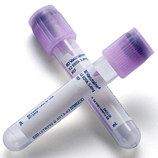 Blood Collection | BD 367841 Vacutainer EDTA 2 mL Blood Collection Tubes 13mm x 75mm, 100/box