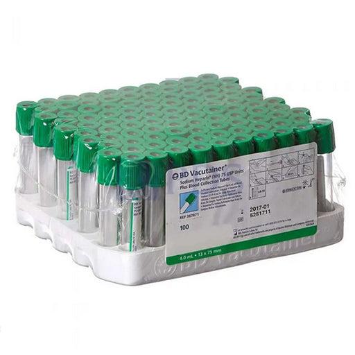 Buy BD BD 367871 Vacutainer Sodium Heparin 4 mL Blood Collection Tubes 13mm x 75mm, 100/box  online at Mountainside Medical Equipment