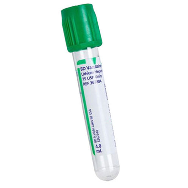 Buy BD BD 367871 Vacutainer Sodium Heparin 4 mL Blood Collection Tubes 13mm x 75mm, 100/box  online at Mountainside Medical Equipment