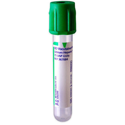 BD 367884 Vacutainer Lithium Heparin 4 mL Blood Collection Tubes 13mm x 75mm