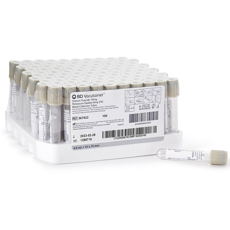 BD 367922 Vacutainer Fluoride Blood Collection Tubes 4 mL with Hemogard Closure