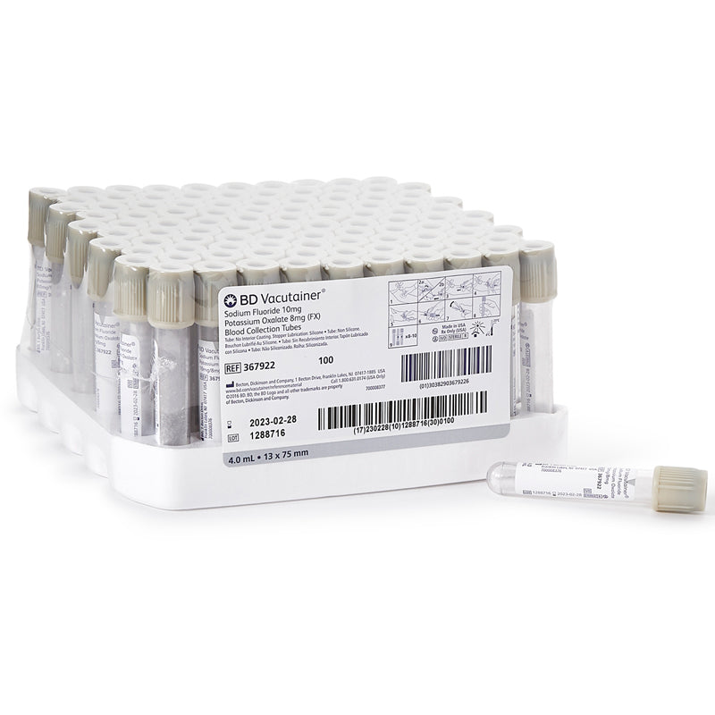 Buy BD BD 367922 Vacutainer Fluoride Blood Collection Tubes 4 mL with Hemogard Closure 13mm x 75mm, 100/box  online at Mountainside Medical Equipment