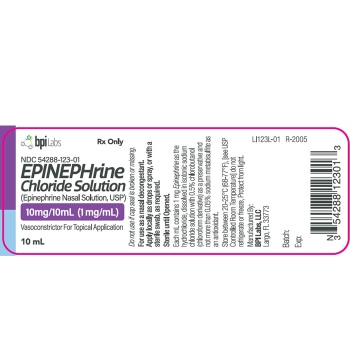 Buy BPI Labs BPI Labs Epinephrine Chloride Solution (Epinephrine Nasal Solution) 10mL  online at Mountainside Medical Equipment