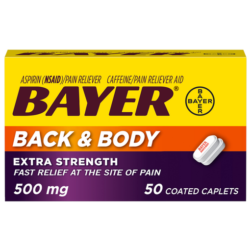 Pain Reliever | Bayer Back and Body Aspirin Extra Strength Pain Reliever 50 Caplets
