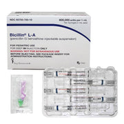Buy Pfizer USPG Bicillin L-A Antibiotic Penicillin G Benzathine 600 MU/mL Intramuscular Injection Prefilled Syringe 1 mLx 10 Count **Refrigerated**  online at Mountainside Medical Equipment