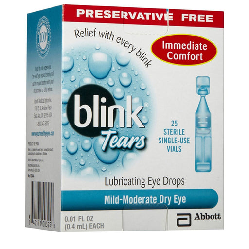Buy Blink Blink Tears Preservative Free Lubricating Eye Drops, Mild to Moderate, 25 Vials  online at Mountainside Medical Equipment