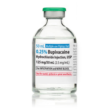 Bupivacaine 0.25% for Injection Multiple Dose 50mL Vial, 25/tray (Rx ...