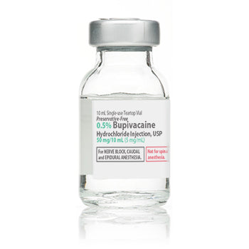 Shop for Bupivacaine Hydrochloride for Injection 0.50% Single-Dose 10mL Vial, 25/tray (Rx) used for Numbing Medicine