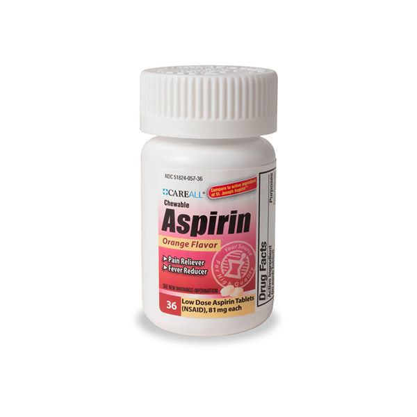 Aspirin Chewable 81mg Tablets 36 ct — Mountainside Medical Equipment