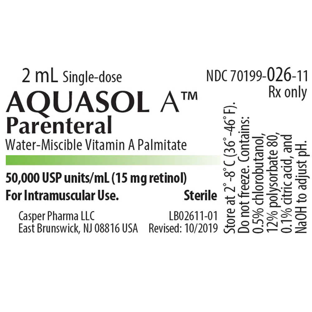 Vitamin A Injection Aquasol A Parenteral by Casper Pharma 