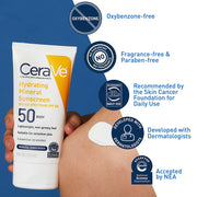 Buy La Roche CeraVe Hydrating Mineral Sunscreen SPF 50 with Ceramides, Oil-Free  online at Mountainside Medical Equipment