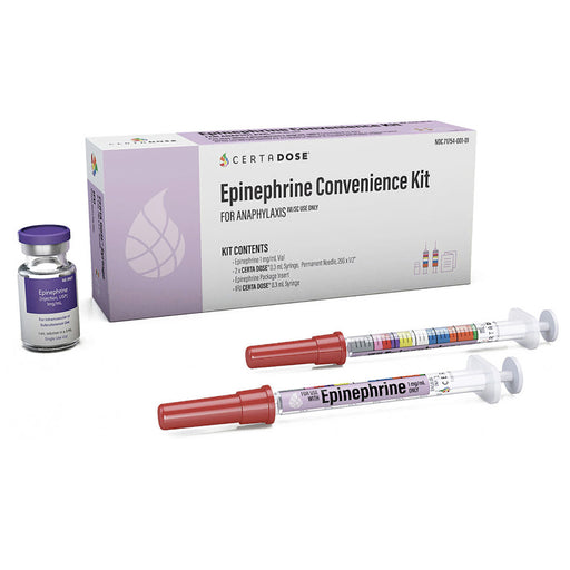 Buy Certa Dose Certa Dose Epinephrine for Injection Convenience Kit, 1mL Vial with 2 Syringes, 5 Pack (Rx)  online at Mountainside Medical Equipment