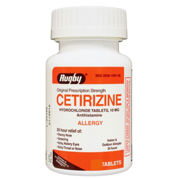 Buy Rugby Laboratories Cetirizine Allergy Relief Tablets 10mg, 100 Tablets (Compare to Zyrtec)  online at Mountainside Medical Equipment