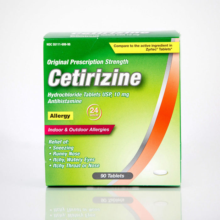 Cetirizine Hydrochloride Tablets, 10 mg (Generic Zyrtec), 90 Tablets