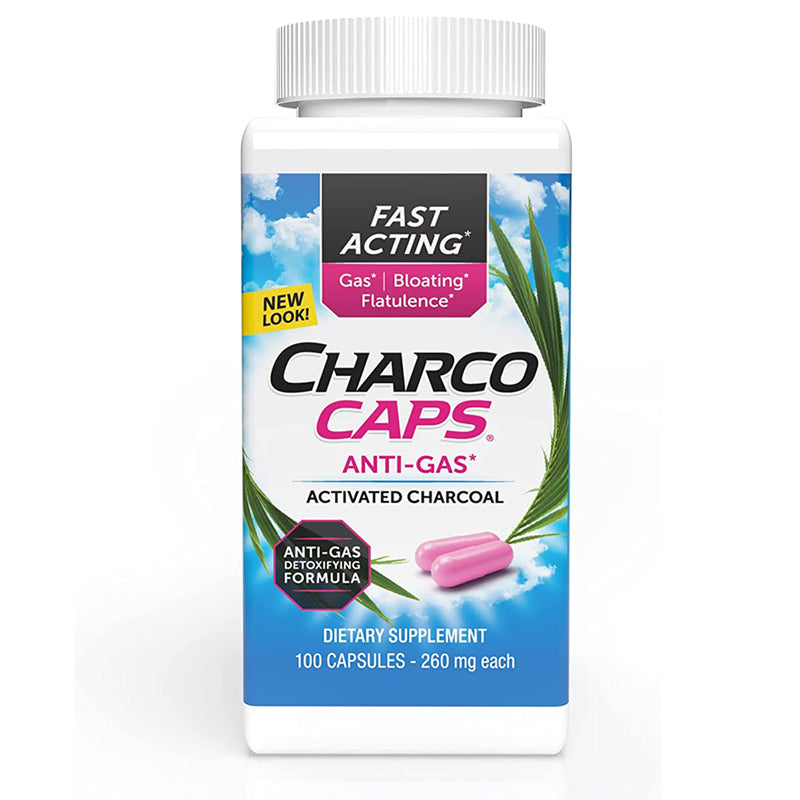 CharcoCaps Activated Charcoal AntiGas and Bloating Relief Detoxifying